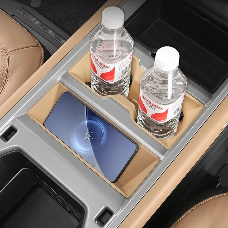 랜드로버 디펜더 110/90 개조 중앙 제어 무선 물컵 홀더 실리콘 미끄럼 방지 2025 수납 패드