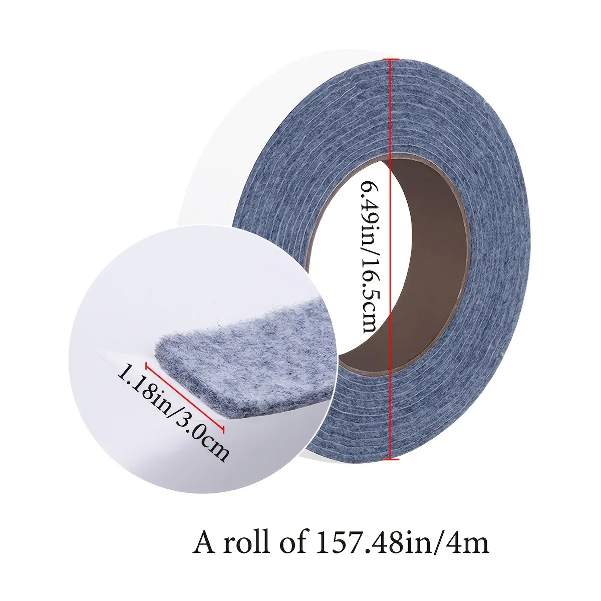 1 Roll (1.57inch x) Self-Adhesive Felt Window & Door Stickers - Anti-Condensation Tape, -Felt Pads, Easy Install/Remove