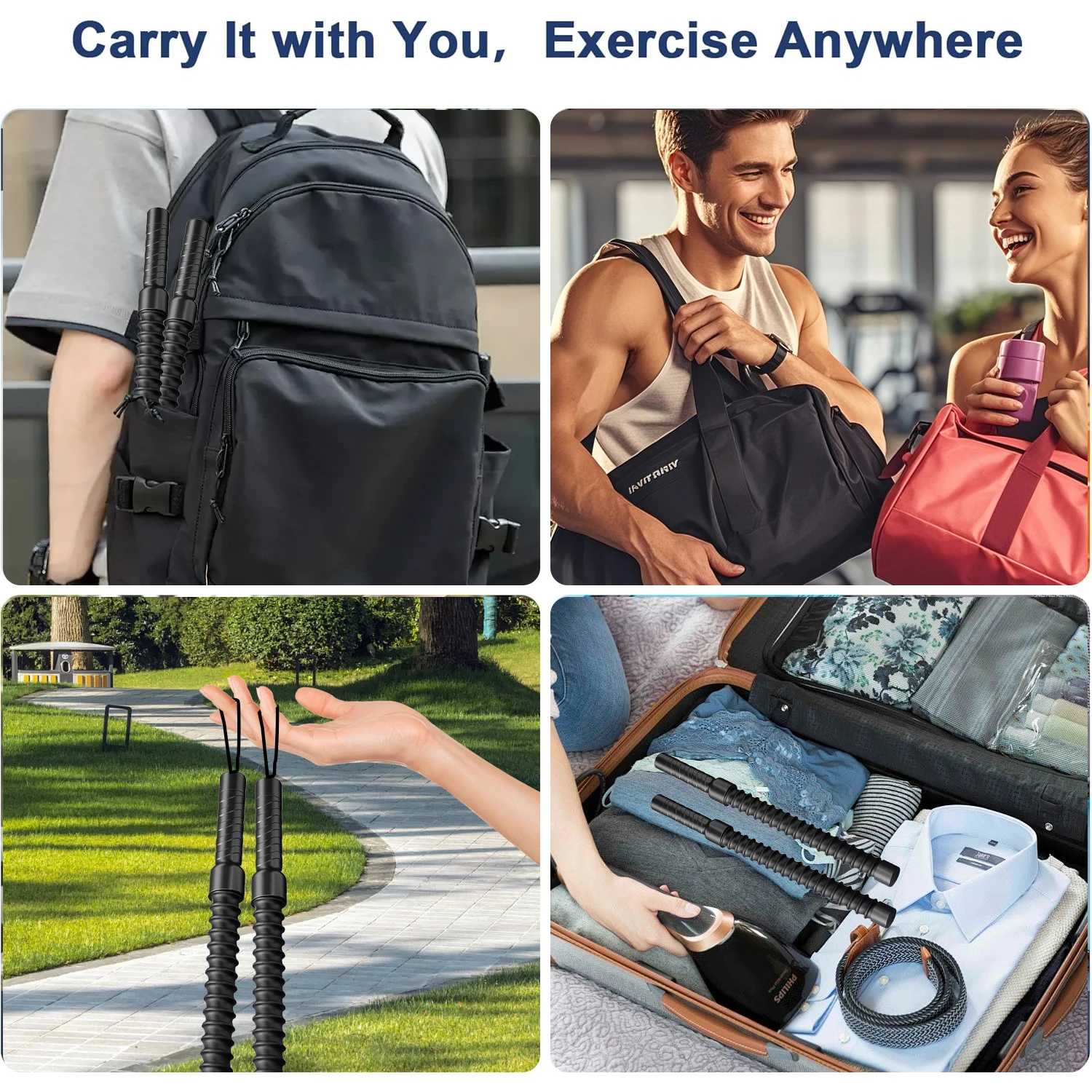 2PCS/Set Fitness Throwing Rope Physical Spring Elastic Crude Training Battle Rope Exercise Gym Equipment Strength Training