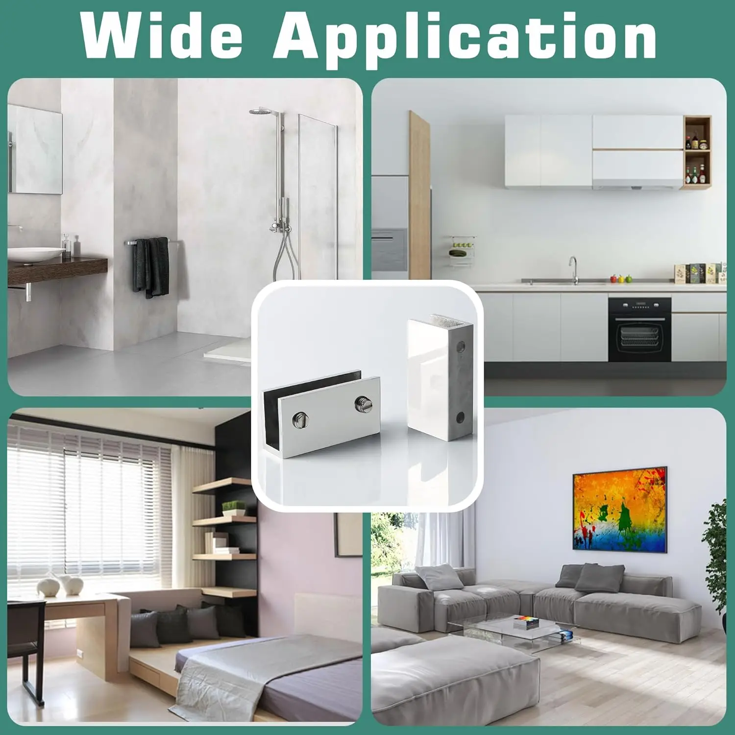Glass Clip Combination Fixed Clip Display Frame Connector Fastening Partition Support Cross Aluminum Alloy 1PC