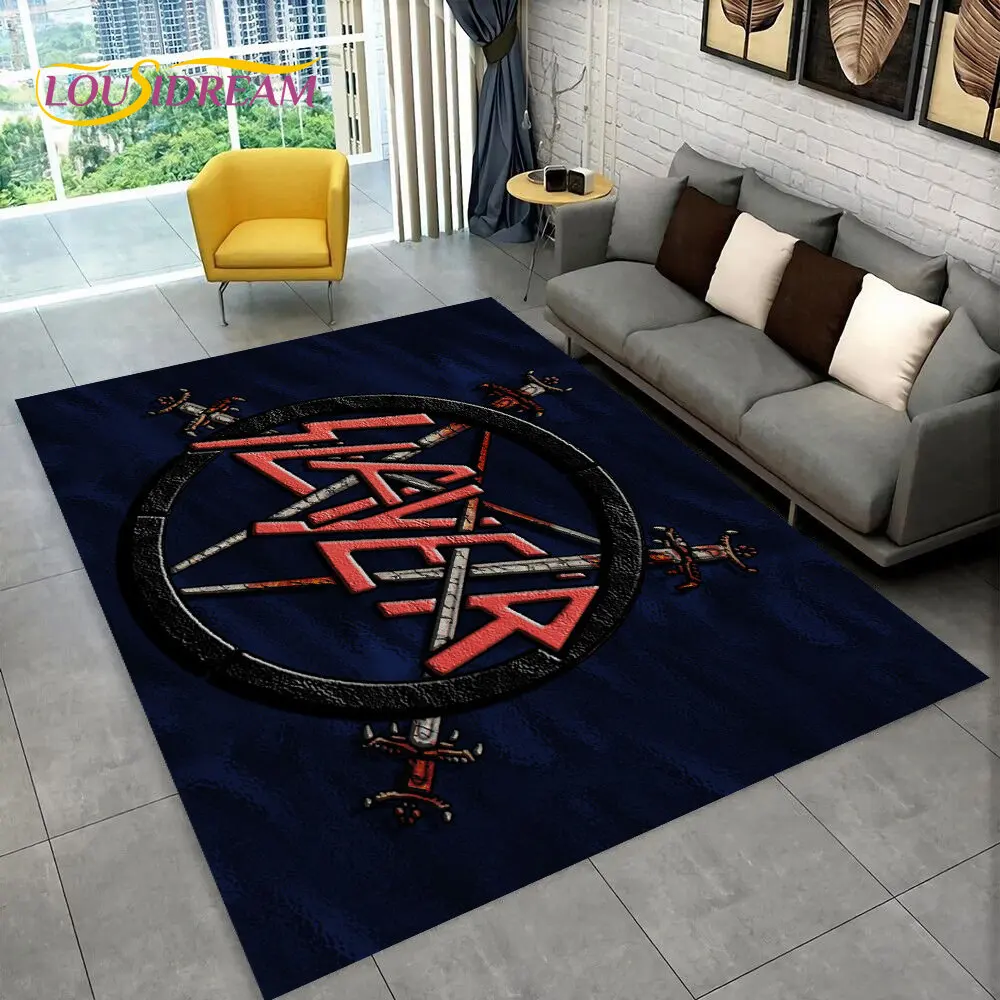 Slayer Heavy Metal Band  Music Area Rug,Carpet Rug for Home Living Room Bedroom Sofa Doormat Decor,kids play Non-slip Floor Mat