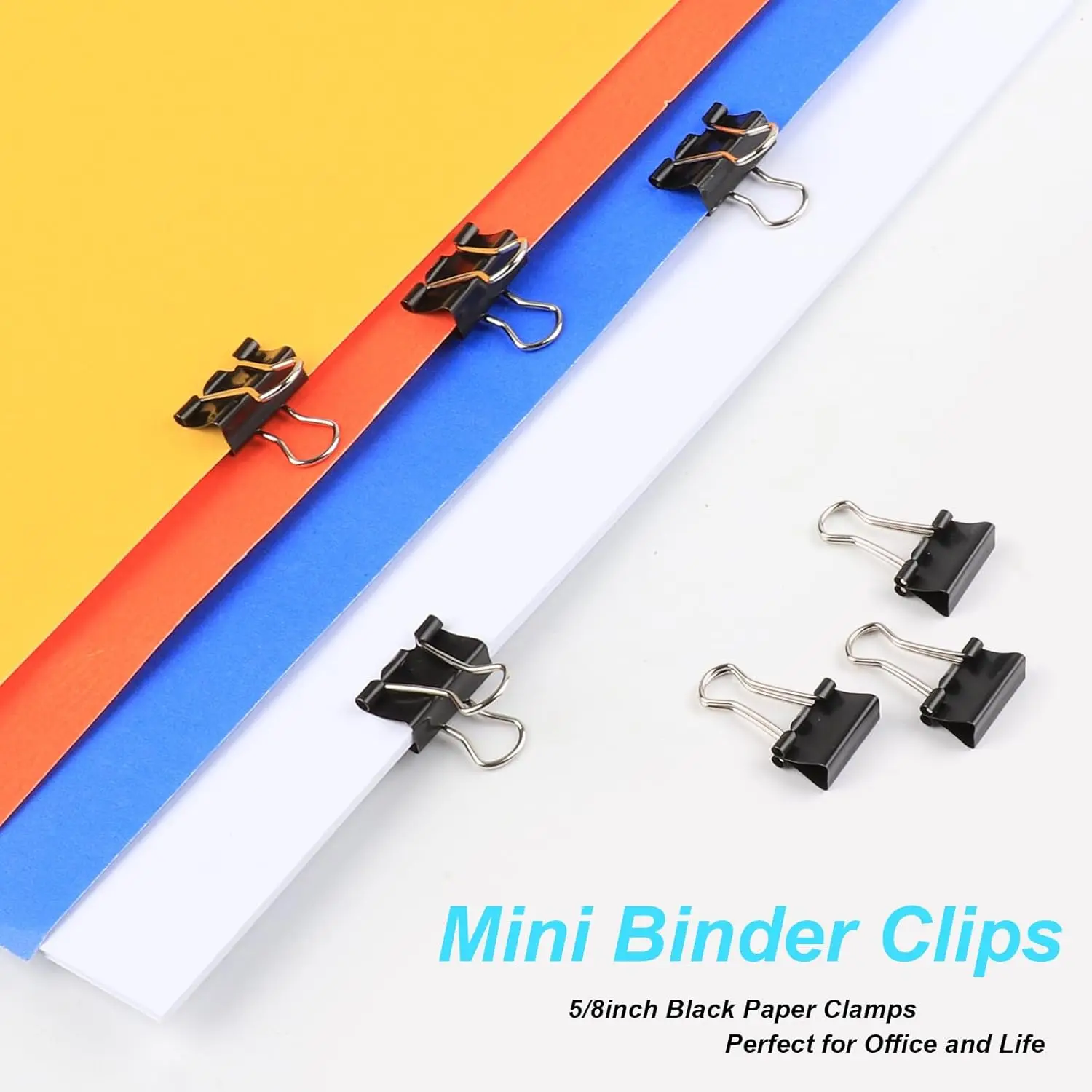 Black Metal Metal Grip Binder Clips File Paper Clamps 19mm Notes Letter Clip for School Office Stationery Supplies Book Clip