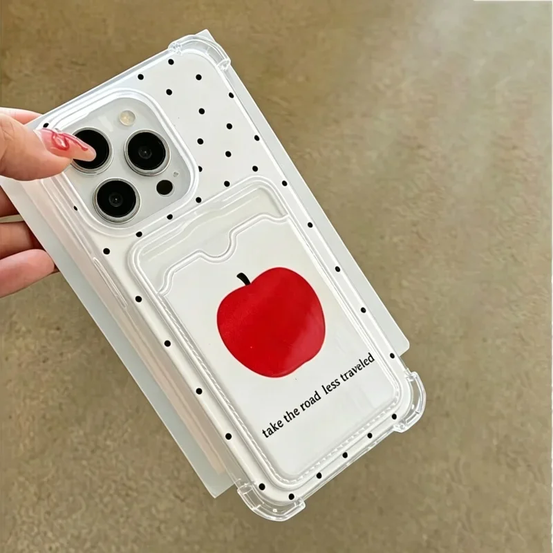 Korean Polka Dots Clear Wallet Phone Case