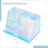Acrylic Pen Holder Iridescent Desk Organizer Acrylic Storage Organizer Built-in Phone Holder For Pencil Cosmetics Makeup Brushes 5