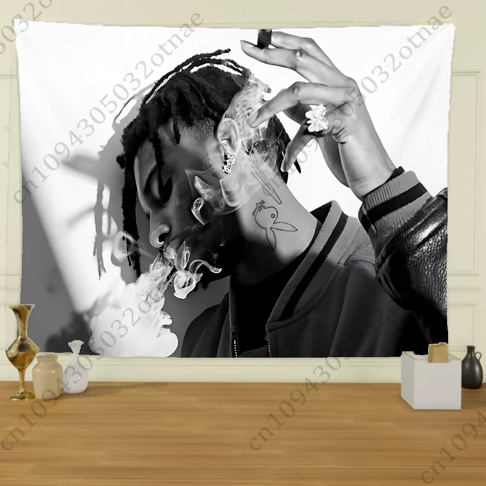 Rapper P-Playboi Carti Rosa UAS Wandteppich Kreatives Muster Wohnzimmer Wandkunst Wandteppich Dekor Party Outdoor Dekorieren Banner – Detail 16