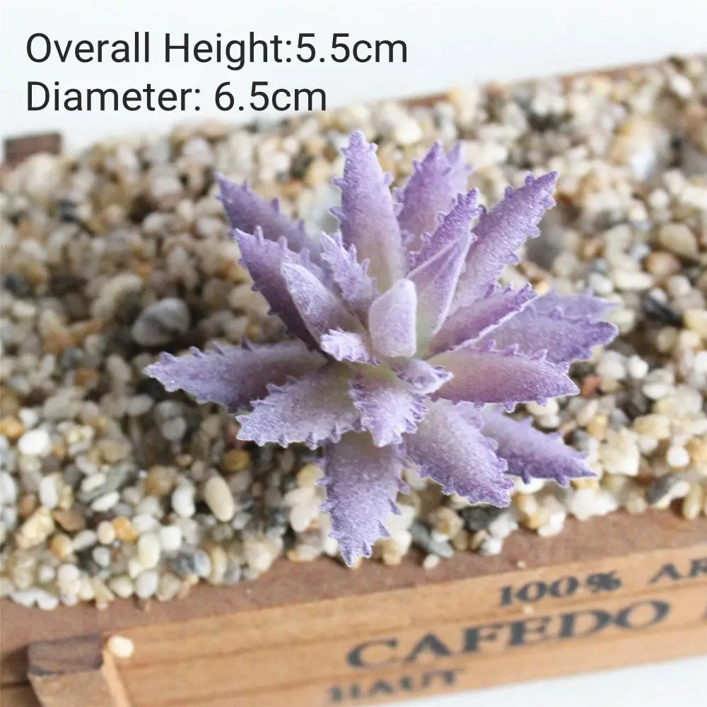 Vibrant Purple Flocking Artificial Succulent Decor