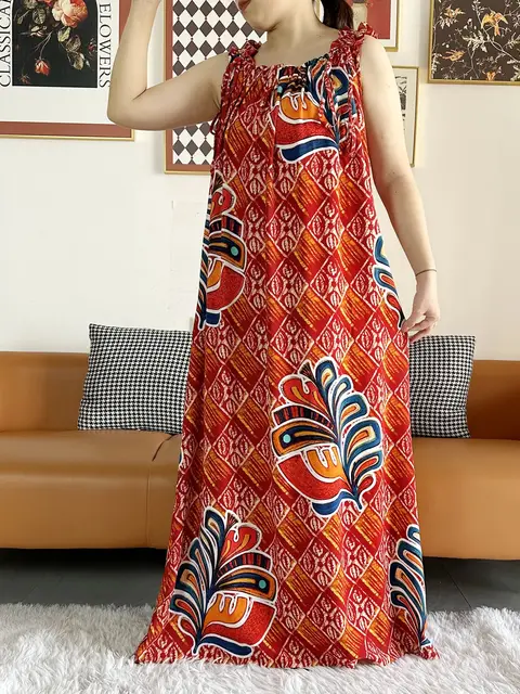 110472-661d12.jpg Robe d'été en fibre de coton avec écharpes pour femmes, sous-robe, Abaya Dashiki, Maxi Lady Robe, Kaftan, Robe éducative, 2024
