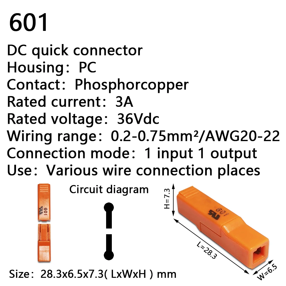 Mini Fast Wire Cable Connectors Universal Compact Conductor Spring Splicing Wiring Connector Push-in Terminal Block 601 412 battery disconnect switch Electrical Equipment & Supplies