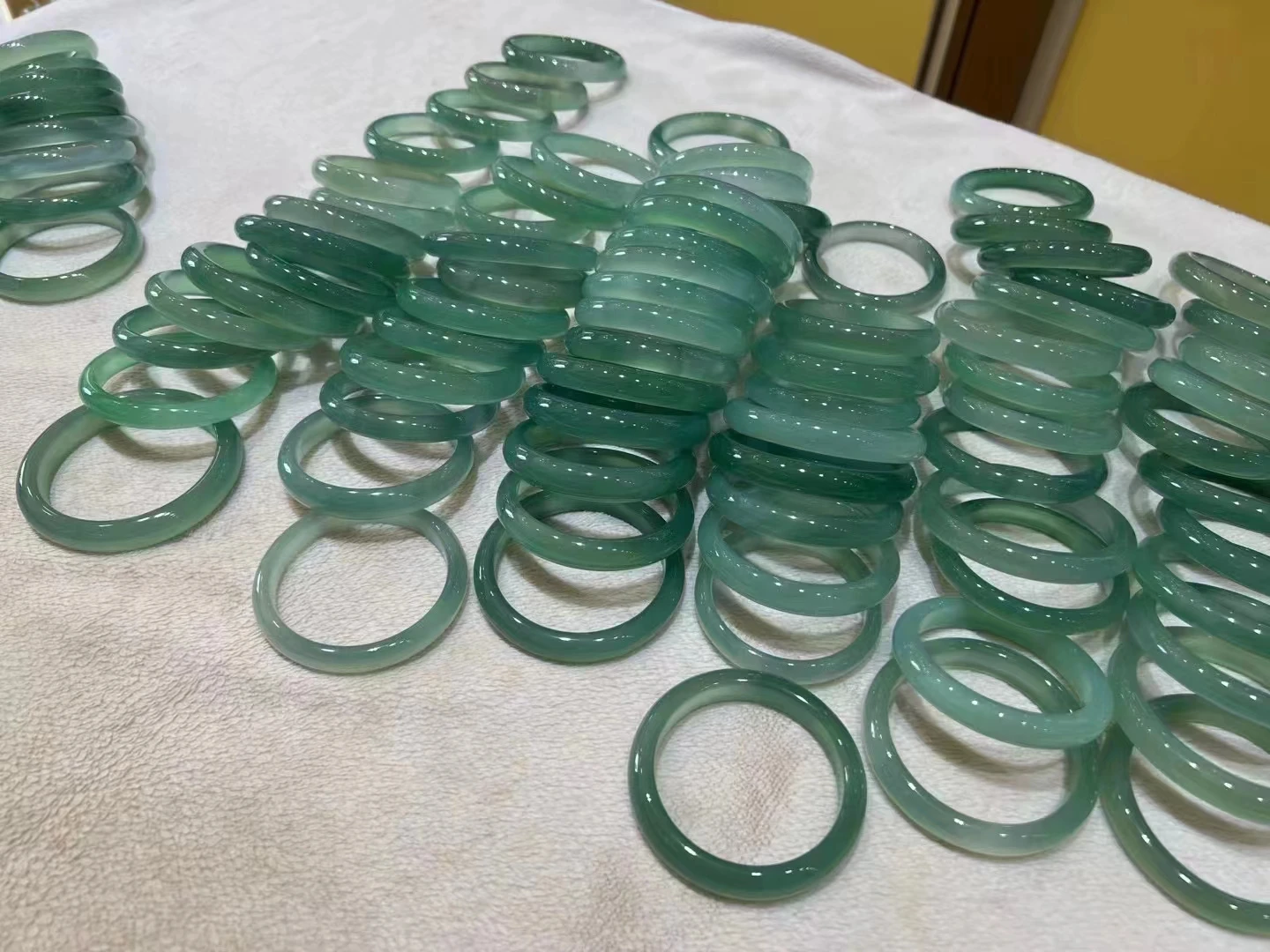 

Original Ecological Pattern Natural Agate Light Green Perfect Jadeite Bracelet Delicate Elegant Noble Handring Fine Jewelry