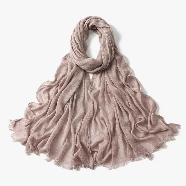 Écharpe Hijab Royan en coton froissé pour femmes musulmanes, châles longs et doux islamiques, enveloppes courtes à pampilles, accessoires Bufanda