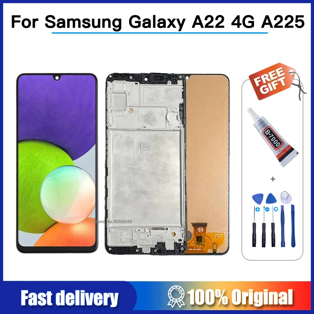 

ЖК-дисплей INCELL для Samsung Galaxy A22 4G SM-A225F SM-A225FN/DS SM-A225M, ЖК-дисплей с рамкой, сенсорный дигитайзер, экран, запасные части