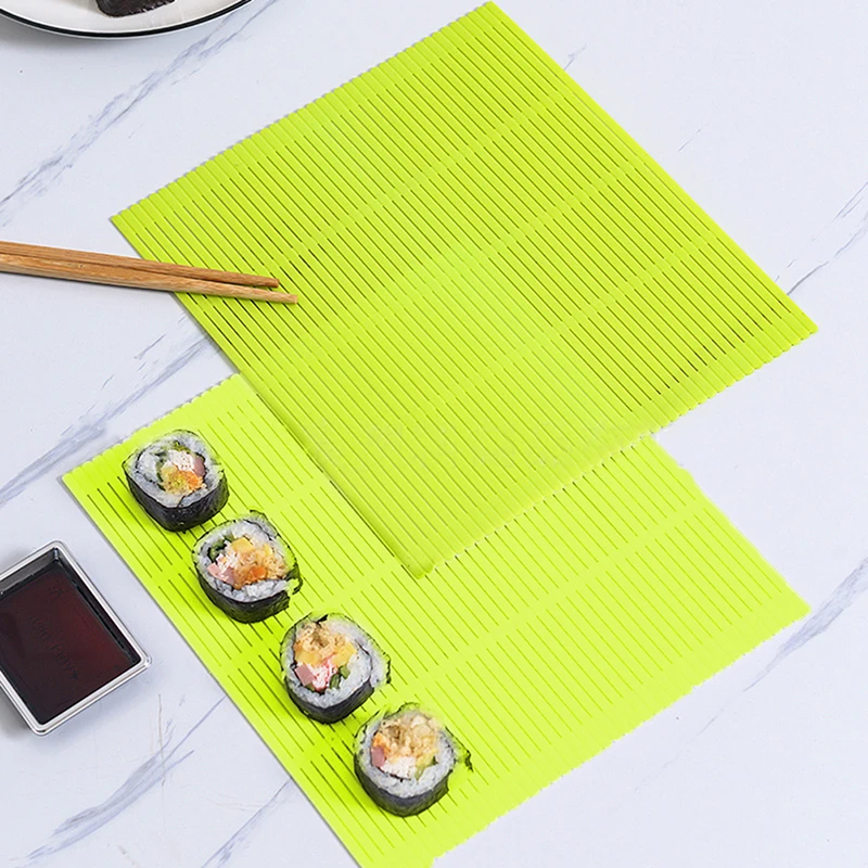 DIY 실리콘 스시 롤러 매트 세척 가능 재사용 가능 스시 롤 몰드 매트 DIY 음식 롤링 쌀 롤링 메이커 케이크 롤 패드
