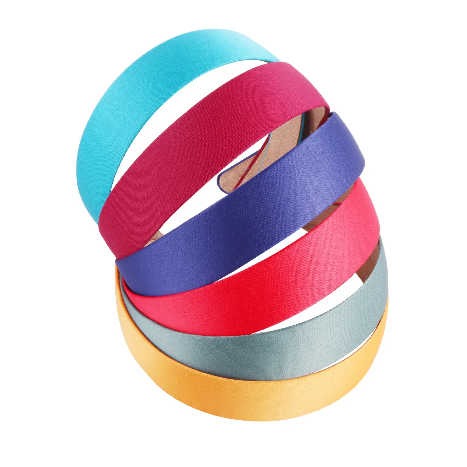 Satin Headband - 3CM Wide Fabric Covered Hairband for Girls and Kids