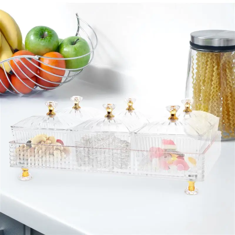 1 set of Snacks Plate Appetizer Platter Dish Household Fruit Desserts Candy Plate Dried Fruit Snack for Party Pastry Nuts Dish 2