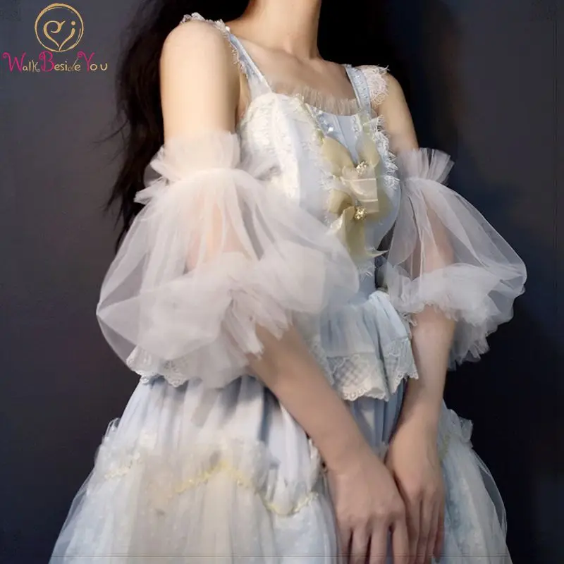 Detachable Short Sleeves For Wedding Tulle Ruffles Bridal Accessories