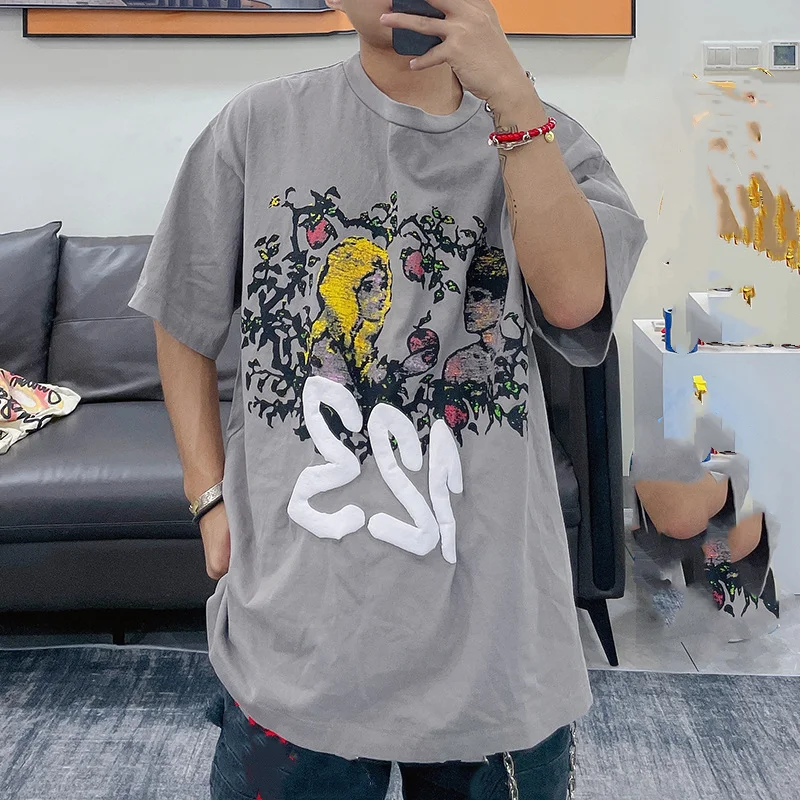 

RRR123 Vintage Oversized T Shirts Summer Men Clothing Graphic T Shirts T Shirts Womens High Quality Washed and Aged Styles