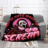 Pink Ghostface Nap Baby Blanket Sofa Winter Bed Blankets Throws Furry Throw Fluffy Soft Fleece Beds Custom Anime Flannel Home 3
