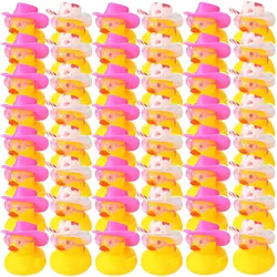 48 Pcs Valentine's Day Rubber Ducks 2 Inch Mini Valentine's Day Ducks Bath Toys Party Decor Holiday Rubber Ducks with Drawstring
