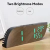 Digital Alarm Clock Temperature Humidity Date Mirror Clock Unlimited Snooze Table Clock 12/24H Night Mode Clock USB AAA Powered 3