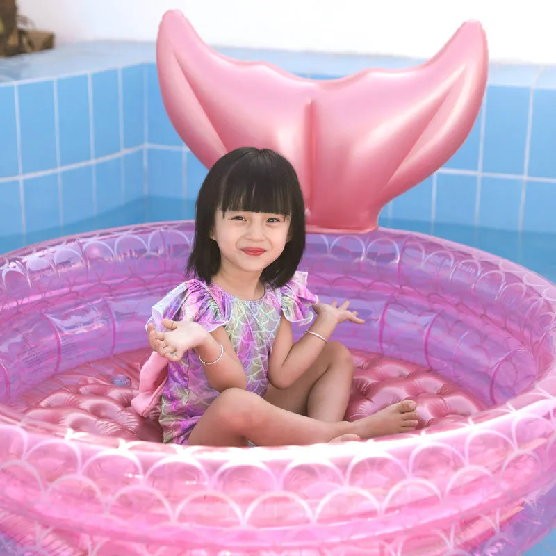 New Mermaids Inflatable Pool Bathing Kids Summer Home Outdoor Swimming Pool Inflatable Square Swimming For Kids Gifts Girl