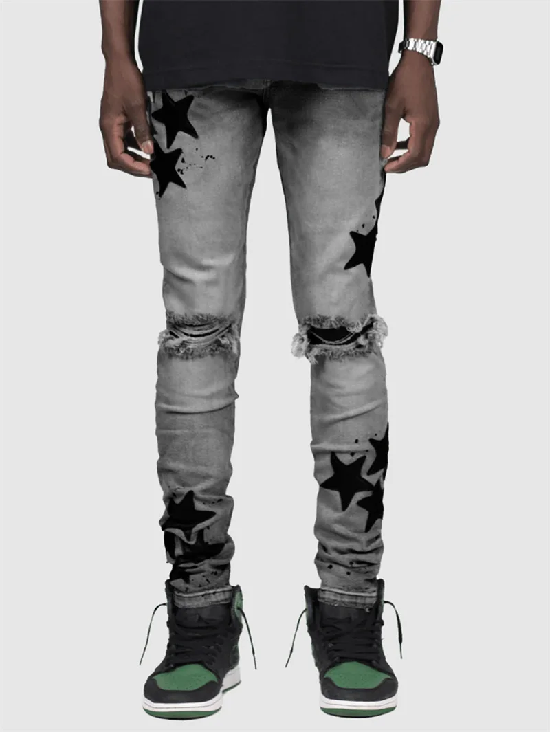 Vintage Star Print Jeans - Detail 4