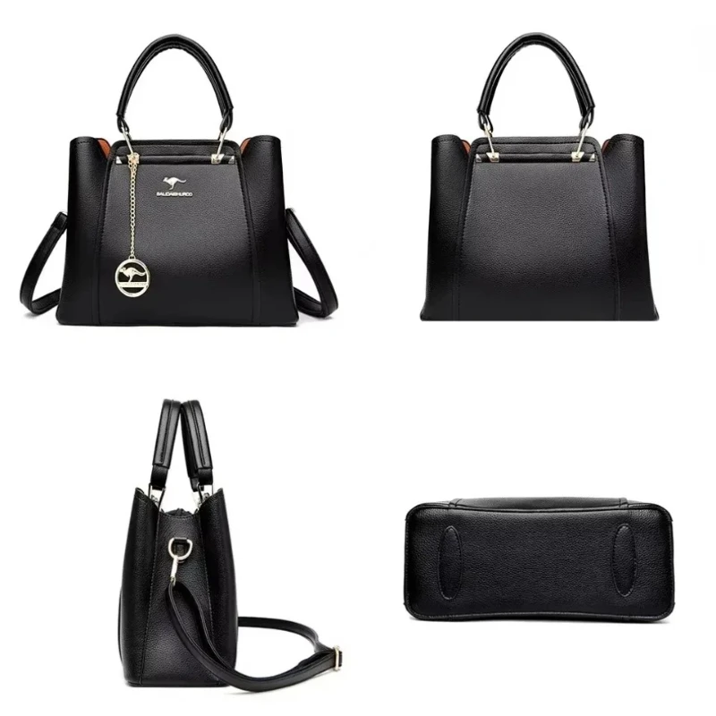 Borsa tote in morbida pelle di grande capacità per donna, borsa a tracolla casual con manico superiore, borsa a tracolla versatile in tinta unita per il lavoro - immagine 3