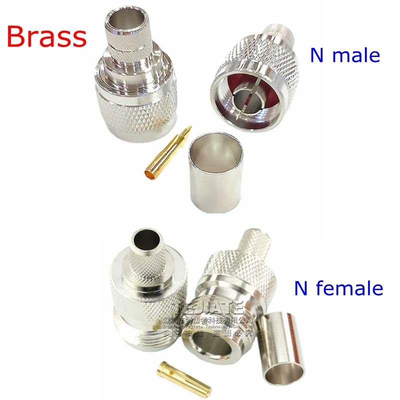 

10Pcs/lot L16 N Male&N Female Connector N Type Male Female Crimp for 5D-FB RG5 RG6 LMR300 Cable Brass Nickel Plate Free Shipping