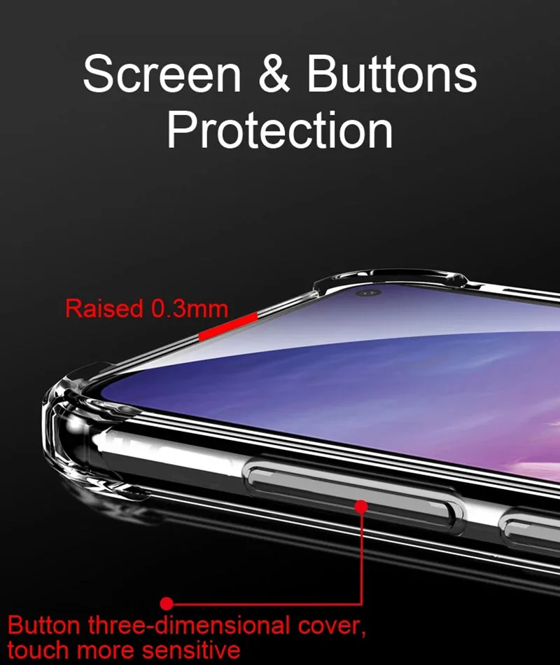 Durable Clear Silicone Shockproof Phone Case - Transparent Cover