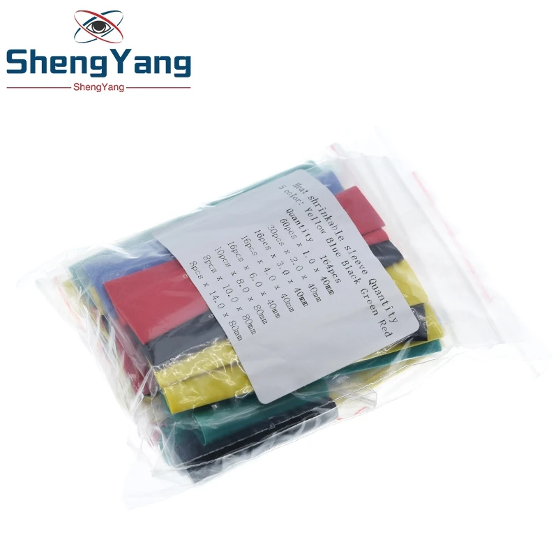 164pcs/Set Heat shrink tube kit Insulation Sleeving Polyolefin Shrinking Assorted Heat Shrink Tubing Wire Cable