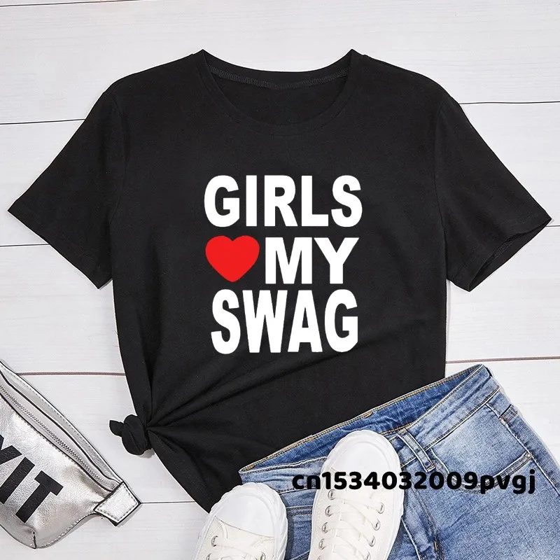 Camiseta de verão meninas amor meu swag engraçado vintage novidade  masculina feminina casual streetwear tamanho da ue t camisa do vintage -  AliExpress