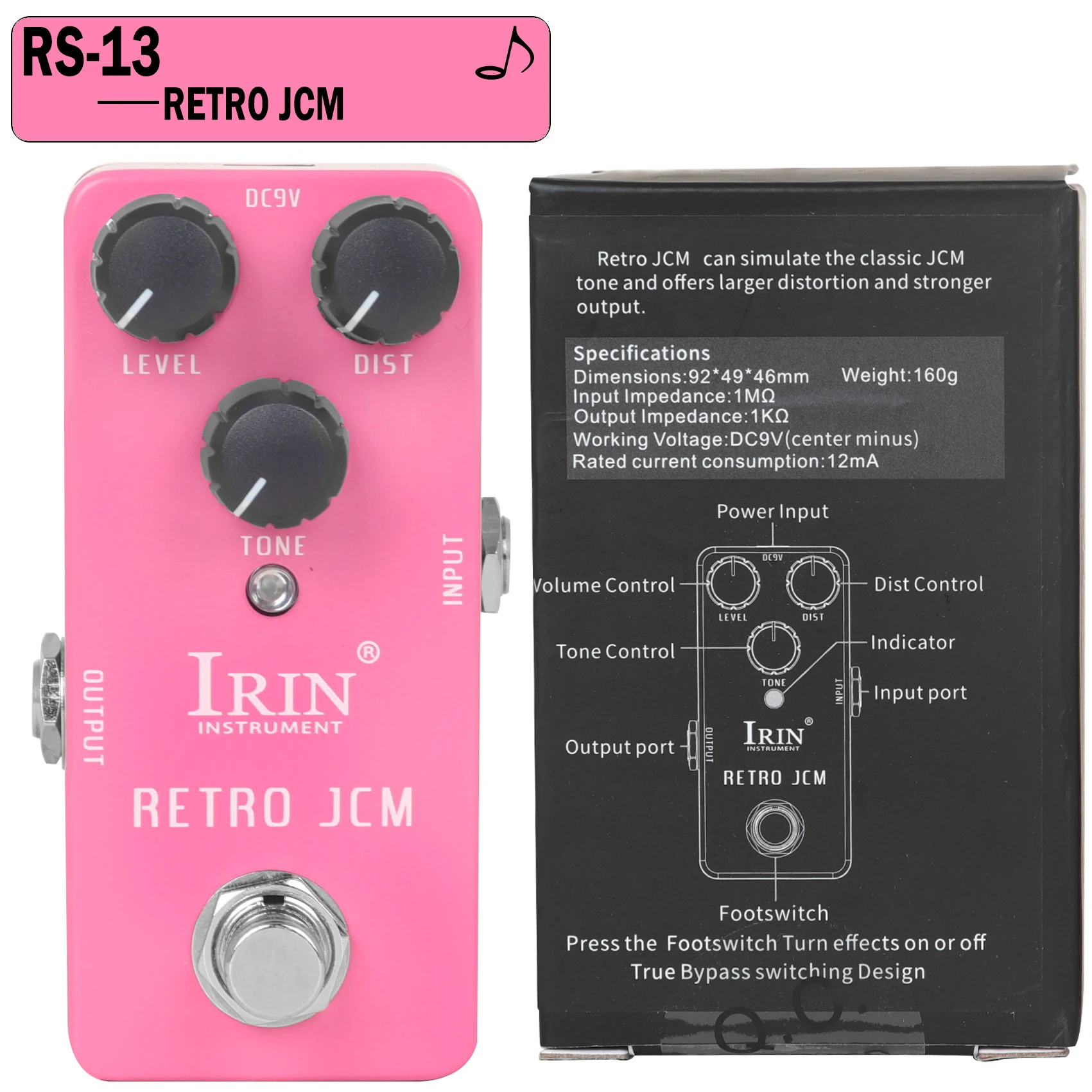 Enhanced Electric Guitar Effects Pedal: Versatile Fuzz, Overdrive, Distortion, Flanger, Ensemble & Tremolo Effects Accessory