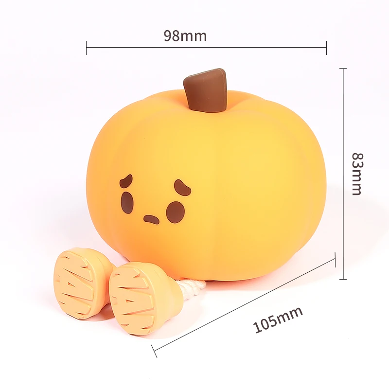 Pumpkin Lantern Silicone Night Light Bedroom Sleep Lamp Bedside Pat Lamp Sleeping Companion Cartoon Ornaments Children's night light
