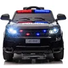 12V Load 50KG Big Size With Remote Control Children's Electric Four-wheel Rechargale Double drive Toy Battery Police Music Car 1