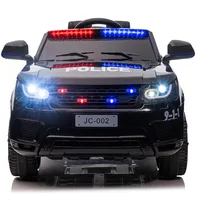 12V Load 50KG Big Size With Remote Control Children's Electric Four-wheel Rechargale Double drive Toy Battery Police Music Car 1