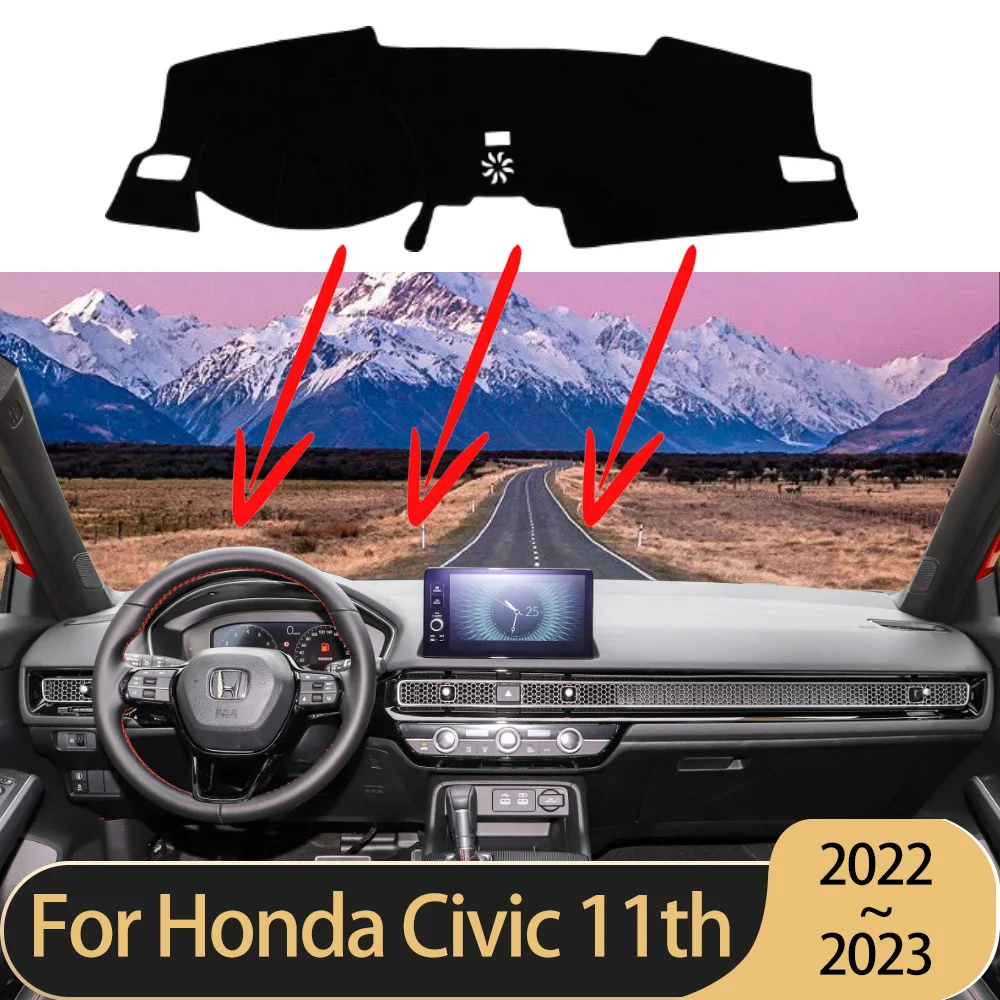 

Коврик противоскользящий для приборной панели автомобиля, для Honda Civic 11 FE FL 11 поколения 2022 2023 2024