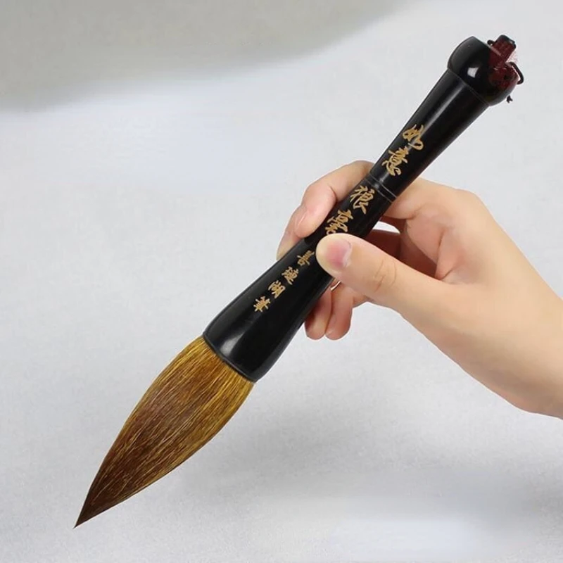 Chinese Calligraphy Inscription Writing Brush Pen Woolen Hair Hopper-shaped Ox Horn Brushes Chinese Landscape Painting Brush Pen