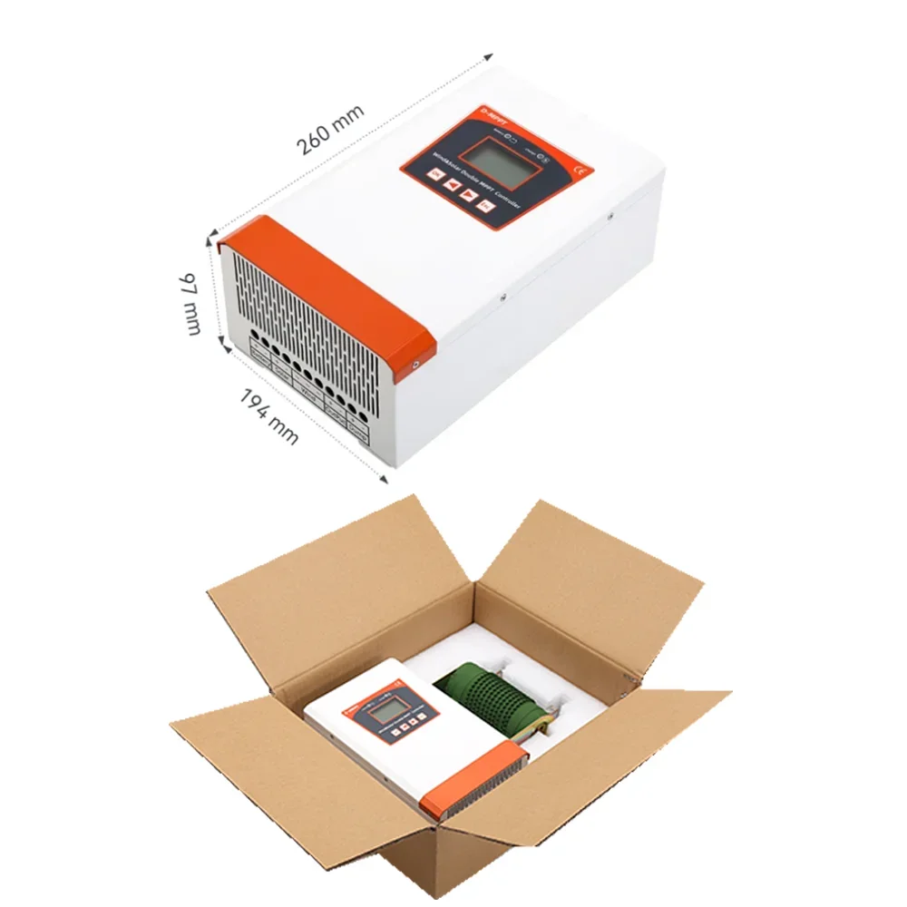 6KW Doppio MPPT Sistema Ibrido di Energia Eolica di Ricarica Regolatore Solare 12V 24V e 24V 48V Regolazione Automatica Energia Eolica Domestica - immagine 5