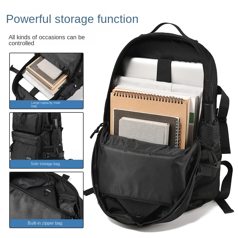 Large Capacity Backpack Men's Leisure Travel Waterproof Mountaineering Computer Backpack Junior High School High School