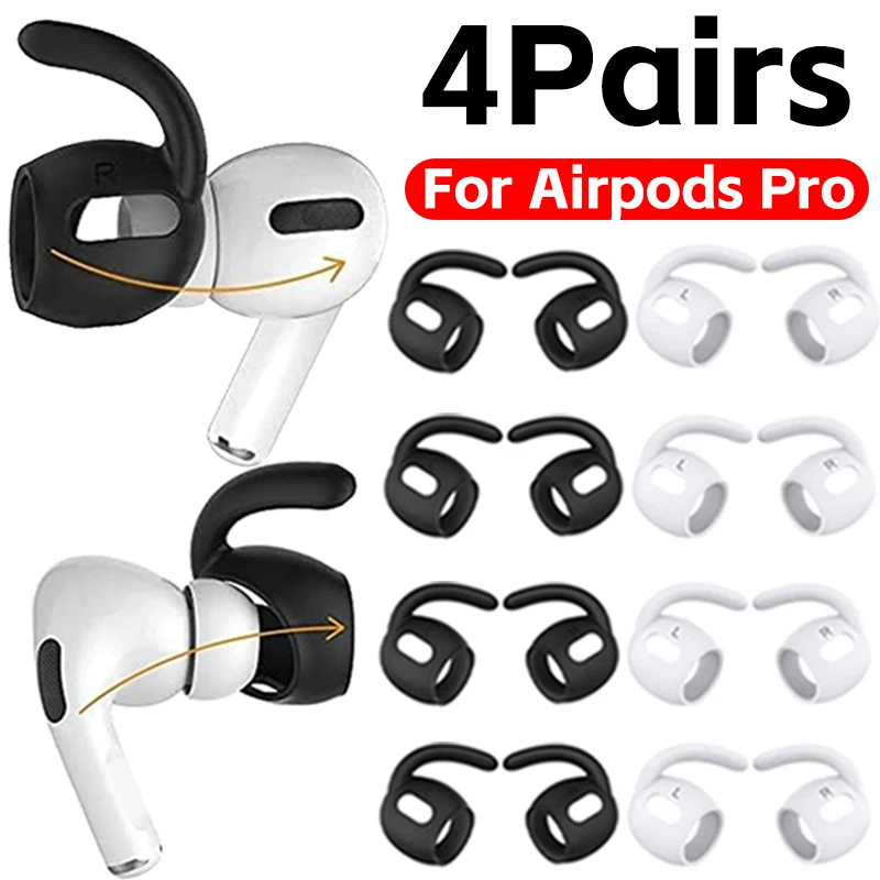 

4-1Pairs Soft Silicone Ear Hooks Anti-Slip Earbuds Covers Tips for Apple AirPods Pro Anti-lost Hearphone Holder for AirPods Pro