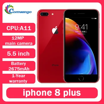 Unlocked Apple original iphone 8 Plus 3GB RAM 64G/256G ROM Fingerprint NFC used cellphone iOS 4G LTE 5.5 inch 3D touch id screen
