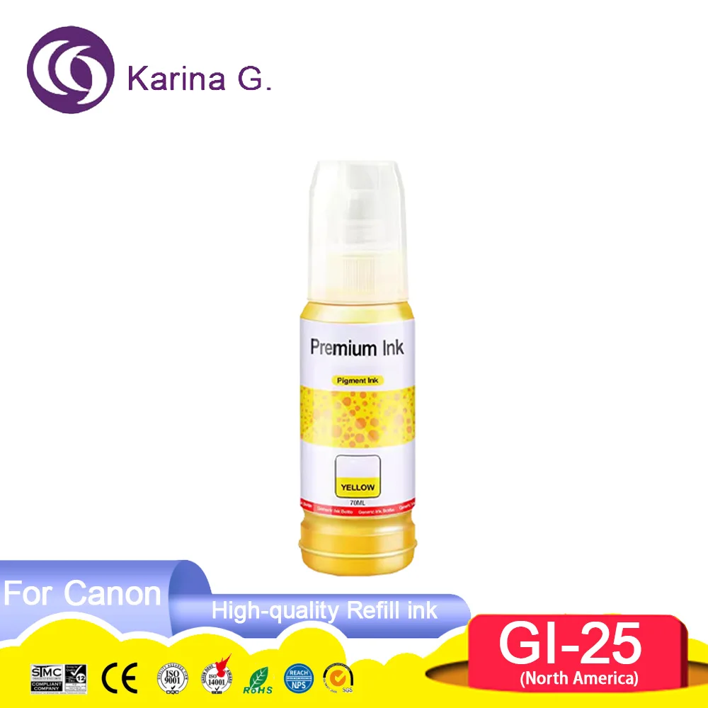 GI-25 GI25 GI 25 Premium Color Compatible Bottle Water Based Refill Pigment Ink