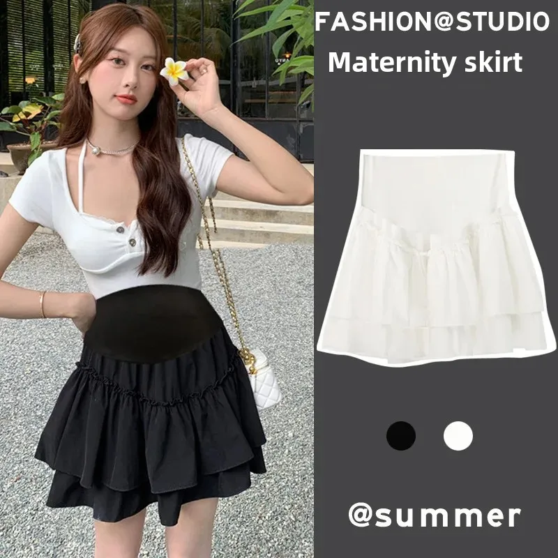 Maternity Summer Fairy Tale Sweet Atmosphere Puffy A- Line Mini Skirt for Pregnant Women Ultra Fairy Tale like