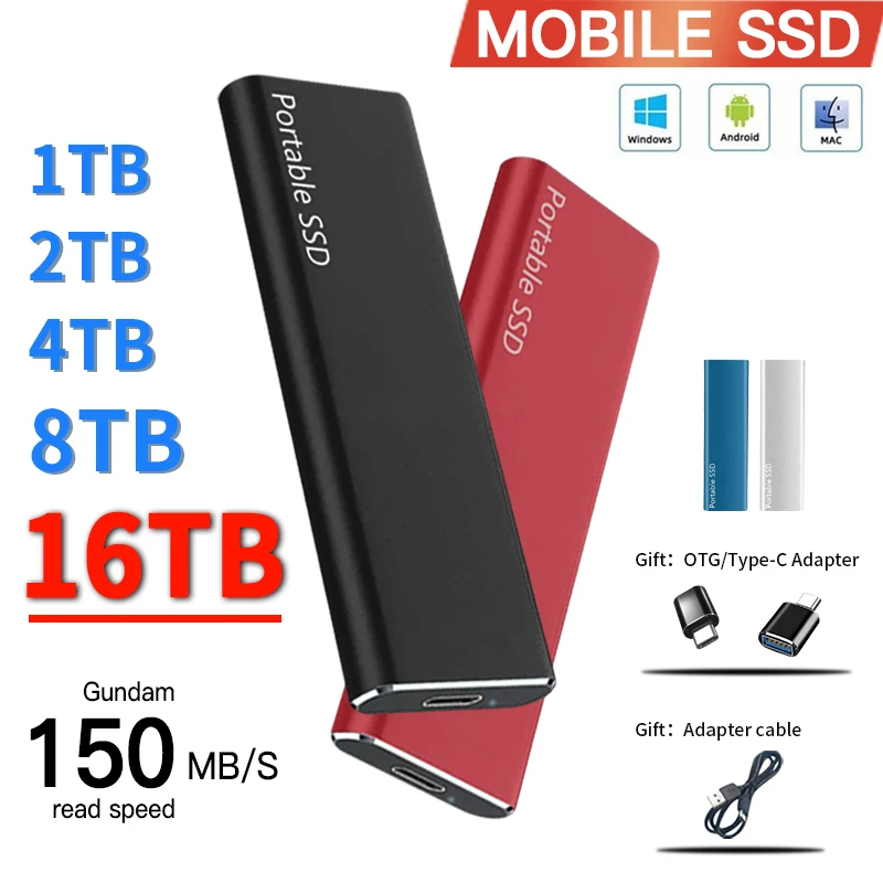 PortableSSD1TB2TBSolidStateExternalHardDriveUSB31TYPEC