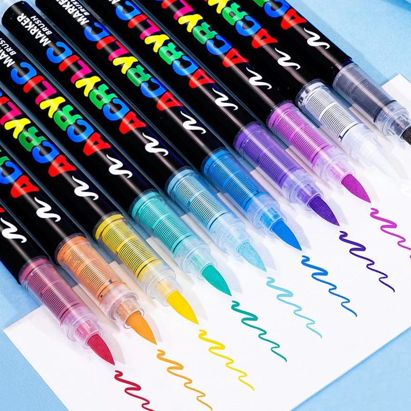 GN Acrylic Paint Pens Markers Brush Tip Paint Markers For Rock Painting Wood Canvas Stone,Christmas Gift DIY Crafts 1pc 8101 5