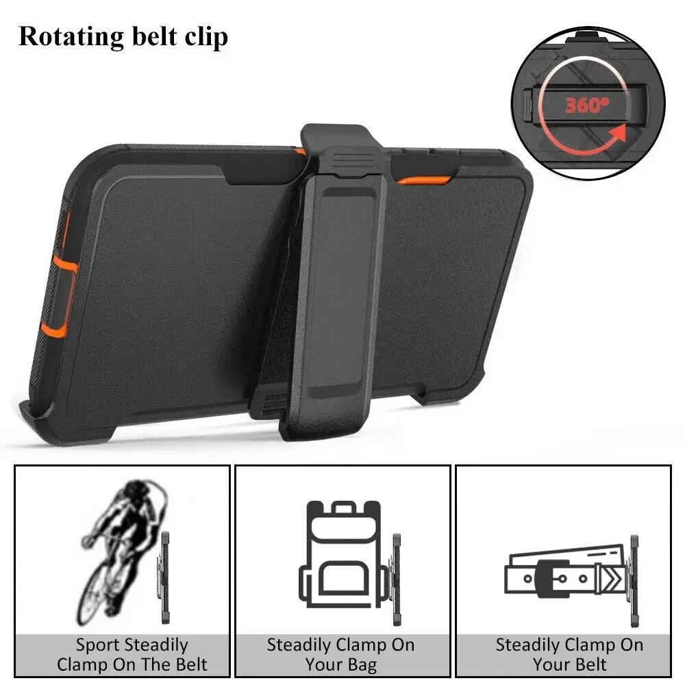 Heavy Duty Shockproof Armor Phone Case with Belt Clip