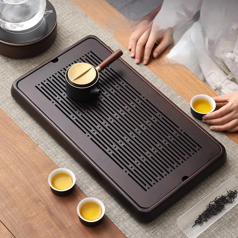 GIANXI Home And Kitchen Wooden Tray Rectangle Bamboo Tea Tray For Chaban Tea Table Coffee And Tea Tools Decorative Tray