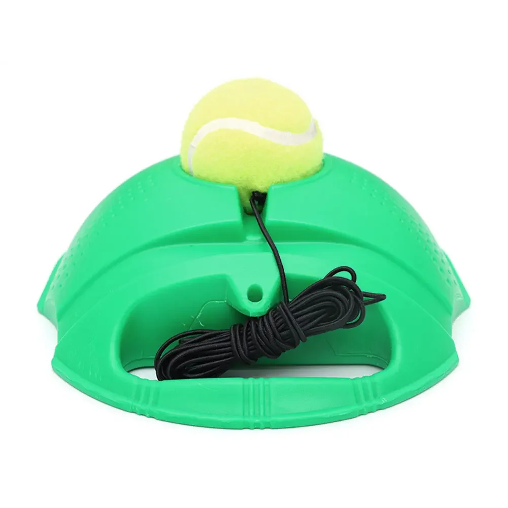 1Set Tennis Exercise Equipment Rebound Ball with Long Elastic Rope Tennis Training Gear Non-slip Base for Adults and Kids
