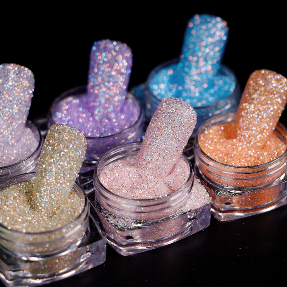 Nail Powder Set 12 Bottles Shiny Nail Sugar Pigment Powder Glitter For Nail Arts Face Hair Body Decoration