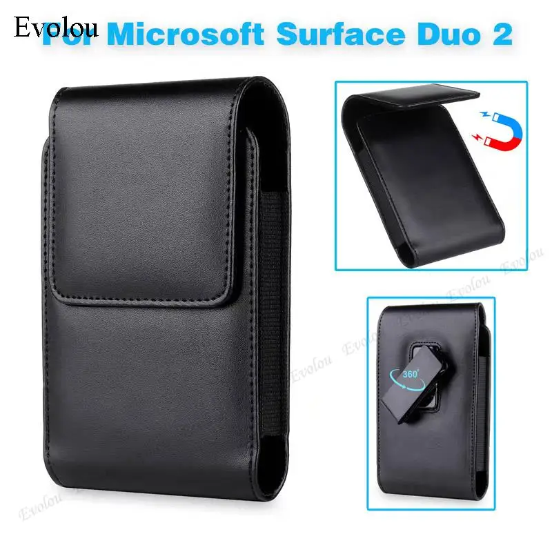 Custodia A Marsupio Con Clip Da Cintura Per Microsoft Surface Duo 2 Custodie In Pelle Custodia Per Telefono Custodia Per Microsoft Surface Duo 2 Cover