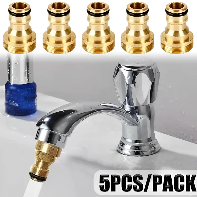 5PCS Universal Tap Kitchen Adapters Brass Faucet Tap Connector Mixer